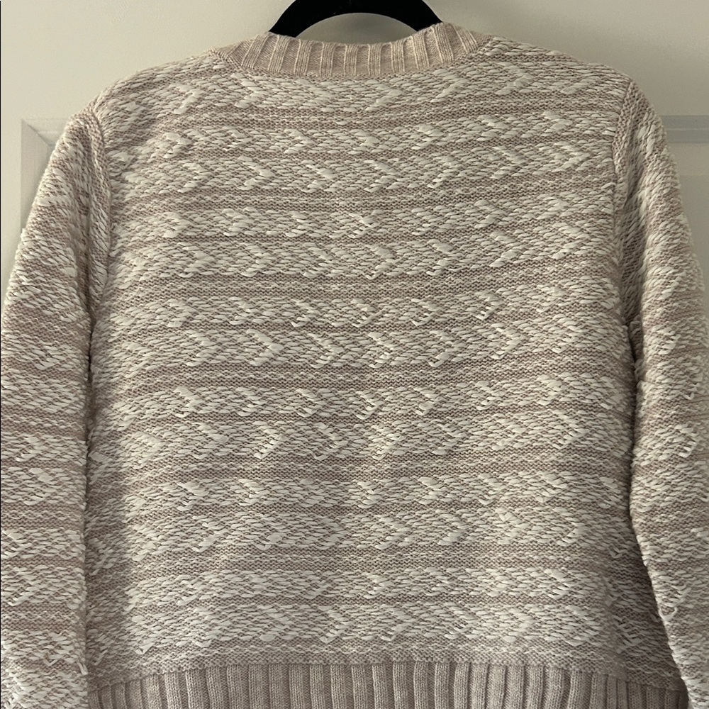 Club Monaco Beige and White Cardigan with Fringe - Picture 5 of 7